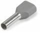 RED twin wire end sleeve insulated 2x4qmm 14mm long gray Cu. galvanized