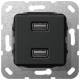 GIRA 568410 USB 3.0A 2fach Gender Changer Einsatz Schwarz matt