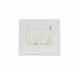 Dosen TP,UP,2-fach(Eckiger Außenrahmen),CAT6A, Keystone Slim-line mit Kabelklemme, Reinweiss, Synergy 21,
