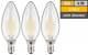 LED Filament Set McShine, 3x Kerzenlampe, E14, 4W, 360lm, warmweiß, klar