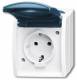 Busch Jaeger 2CKA002083A0817 Busch-Jaeger AP / WD outlet 20 EW-53, with hinged cover IP44 ocean
