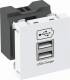 OBO Bettermann 6105300 OBO MTG-2UC2.1 RW1 USB Ladegerät mit 2.1 A Ladestrom 45x45mm reinweiß 