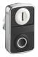 Schneider Electric ZB4BA7121 Schneider Doppeldrucktaster Bez.O ws flach Bez.I sw Metall D22mm