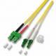 LWL-2-Faser-Patchk. 1mtr.LC(APC 8)-SC(APC 8), 9/125um, Schrägschliff