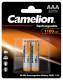Micro battery CAMELION 1.2 V, 1,000 mAh, type AAA, NiMH, blister of 2
