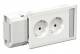 Schneider Electric 5940021 Schneider double socket with label for channel installation CYB-PS white