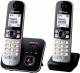 Panasonic 76400 KX-TG6822GB DECT Telefon, mit AB DUO schnurlos schwarz