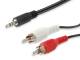 Equip Audiokabel 3.5mm/2x RCA St/St 2.50m schwarz Polybeutel