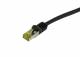 Patchkabel RJ45, CAT6A 500Mhz, 0,25m, schwarz, S-STP(S/FTP), PUR Indoor/Outdoor/Indu (UV/Water/oil/-resistant), AWG26, mit CAT7 Rohkabel, Synergy 21