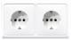 Jung CD522BF Kabel-Kanal-Steckdose 2fach 16A bruchsicher weiß