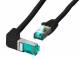 Patchkabel RJ45, CAT6A 500Mhz, 0,5m, schwarz, S-STP(S/FTP), LSZH, einseitig 90Grad gewinkelt