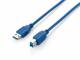 Equip USB cable 3.0 AB St/St 1.0m blue polybag