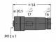 TURCK 69049 B8141-0 M12 x 1 round connector, attachable connector, straight