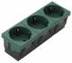 HAGER ESR3336029 earthed socket, 3-fold RASTEC 33G mint green