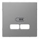 Merten MEG4367-6036 central plate for USB charging station insert stainless steel design
