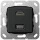 Gira 567810 HDMI, USB 3.0A Gender Changer, use black matt