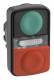 Schneider Electric ZB5AW7L3740 Schneider Leucht-Doppeldruck taster grün flach/vorst. rot unbeschr.