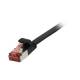 Patchkabel RJ45, CAT6 250Mhz, 0,25m schwarz, FTP(U/FTP), TPE(Superflex), Flach, Synergy 21,