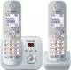 Panasonic 76401 KX-TG6822GS DECT phone, cordless pearl silver with AB DUO