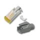 TP-Stecker STP Hirose,CAT6A(TM31),100-PACK,incl.Knickschutz, Grau