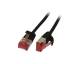 Patch cable RJ45, CAT6 250Mhz, 1.5m black, U/FTP, slimline round d=3.6mm, Synergy 21