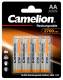 Mignon battery CAMELION 1.2 V, 2,700 mAh, type AA, NiMH, blister of 4