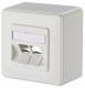 Metz Connect 130B20D20002KE BTR Keystone 2Port EN AP, empty pure white Connection box