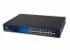 ALLNET Switch unmanaged Layer2 18 Port? PoE budget 240W? 16x PoE at ? 2x SFP? 48,3 cm ( 19 inch ) ? Fanless ? ALL-SG8018P