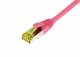 Patch cable RJ45, CAT6A 500Mhz, 0.5m, magenta, S-STP(S/FTP), TPE/LSZH(Ultraflex), AWG26, with CAT7 raw cable, Synergy 21