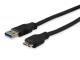 Equip cable USB-A 3.0 -> micro B St/St 1.80m black polybag