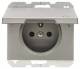 Berker 6768777104 outlet with a protective, pin stainless steel hinged lid K.5