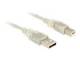 DELOCK USB cable A -> B St/St 5.00m transparent