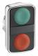 Schneider Electric ZB4BA7340 Schneider Doppeldrucktaster ohne Bez. grün flach/rot flach Metall D22mm