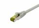 Patchkabel RJ45, CAT6A 500Mhz, 0,15m, grau, S-STP(S/FTP), TPE/LSZH(Ultraflex), AWG26, mit CAT7 Rohkabel, Synergy 21