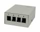 Patch Panel 4xTP, CAT6A, incl.Keystone, Aufputz Metall, Lichtgrau, Synergy 21,