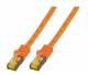Patchkabel RJ45, CAT6A 500Mhz, 0,25m, orange, S-STP(S/FTP), LSZH, mit Cat.7 Rohkabel,