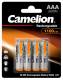 Micro battery CAMELION 1.2 V, 1,100 mAh, type AAA, NiMH, blister of 4