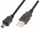 USB-Kabel, 2.0, A-Stecker -> Mini-B-Stecker, 1,0m, doppelt geschirmt, schwarz