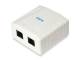 Equip surface-mounted box Cat6 2xRJ45 UTP RAL 9010 pure white