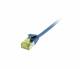 Patch cable RJ45, CAT6A 500Mhz, 1.0m, blue, U/FTP, slimline round d=3.8mm, TPE/LSZH (Superflex), AWG32, with CAT7 raw cable, Synergy 21