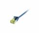 Patchkabel RJ45, CAT6A 500Mhz, 1,0m, blau, U/FTP, slimline rund d=3,8mm, TPE/LSZH(Superflex), AWG32, mit CAT7 Rohkabel, Synergy 21