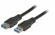 Kabel USB, A(St) => A(Bu), 3,0m, USB3.0, Verlängerung, schwarz, Classic