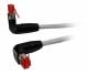 Patchkabel RJ45-gewinkelt, CAT6A, 1000Mhz, 1,5m Grau, PIMF(S-FTP(SF/UTP)), Draka,