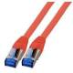 Patchkabel RJ45, CAT6A 500Mhz, 0,25m, rot, S-STP(S/FTP), TPE(Superflex), mit Cat.7 Rohkabel,