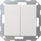 Gira 012827 flush pushbutton toggle switch 0128 27, pure white double System55