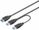 Goobay 95749 USB 3.0 Dual Power SuperSpeed Kabel - USB 3.0-Stecker (Typ A) , USB 3.0-Stecker (Typ A) > USB 3.0-Buchse (Typ A)