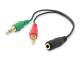 Equip Audiokabel Splitter 3.5mm 1x St/2x Bu grün/rot Polybeutel