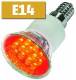 LED-Strahler, rot, in E14/12-Bauform 230V, Sockel E14, 15 LEDs
