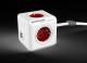 Allocacoc Powercube, Extended USB, 4xDosen(CEE7)->Stecker(CEE7), 1,5m, weiss/rot