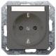 Siemens Schuko-Steckdose 10/16A 5UB1923 DELTA carbonmet m Beschriftungsfeld